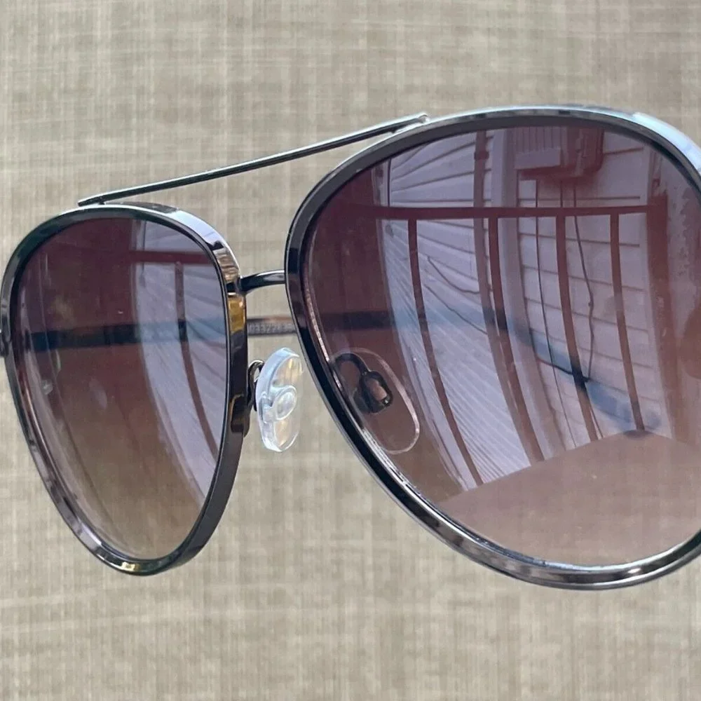 Foster Grant Men Sunglasses Polarized Eye Wear Dark Brown Metal Frame Read Desc